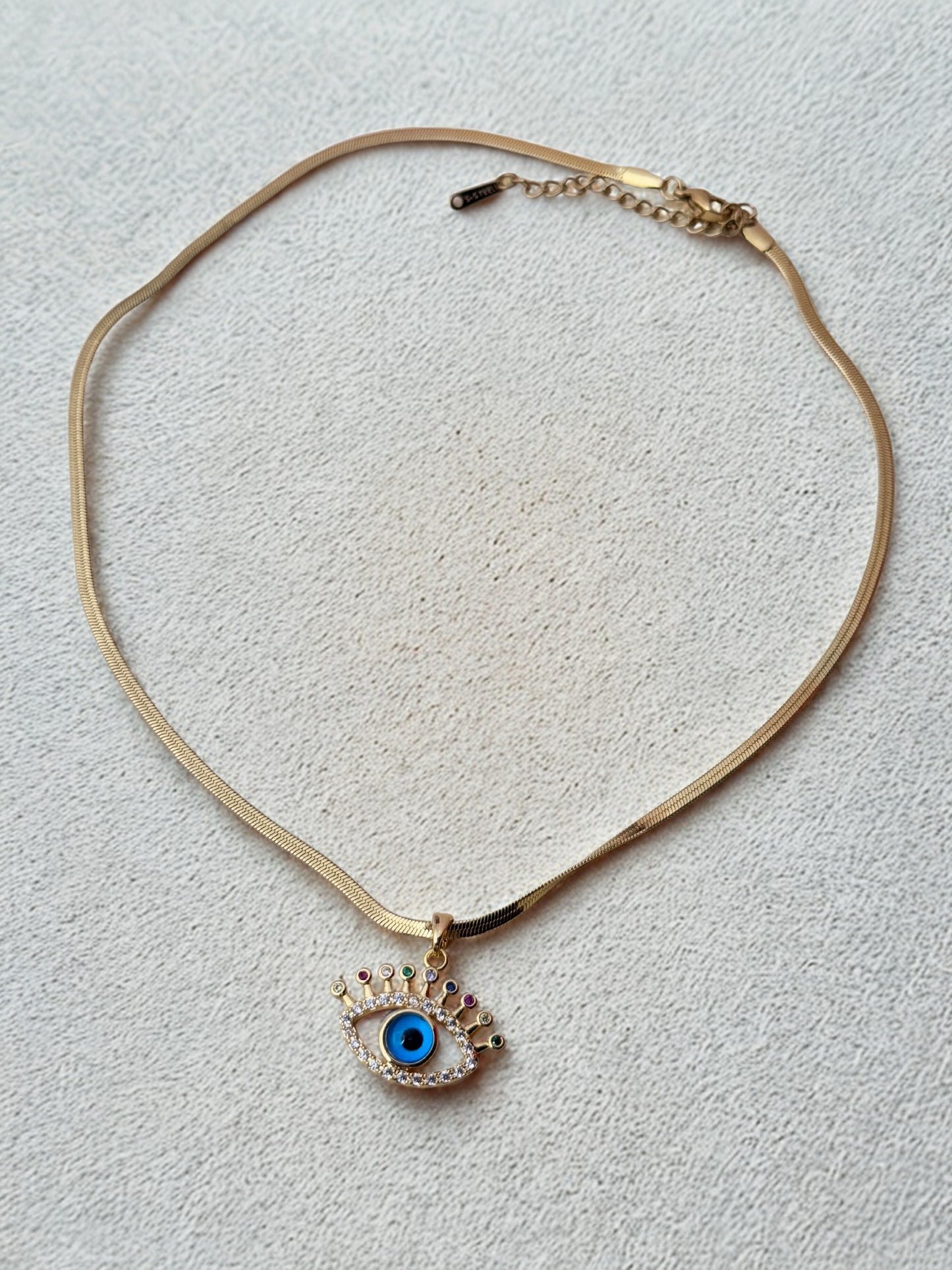 Evil Eye 18K Gold Plated Pendant Necklace – Waterproof & Anti-Tarnish | Aarina Jewellery