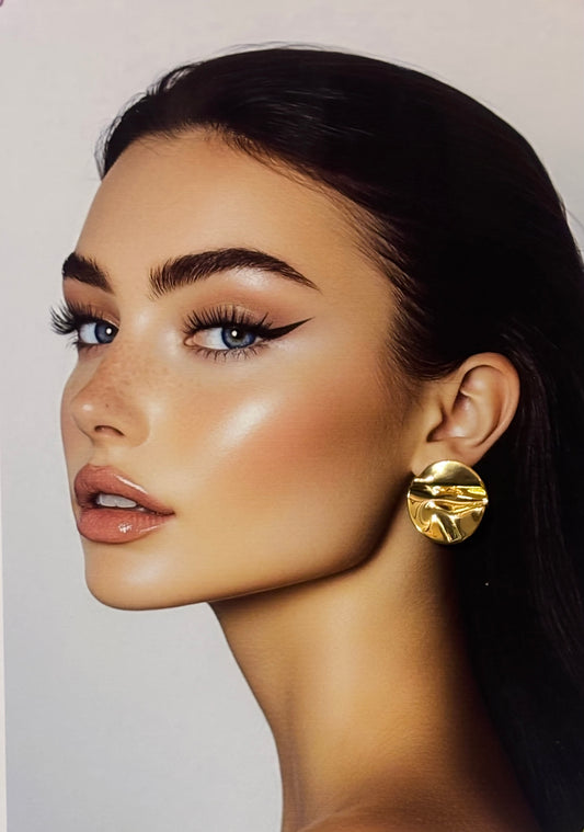 "Aarina Waveform 18K Gold Plated Sculptural Earrings – Anti-Tarnish & Waterproof "