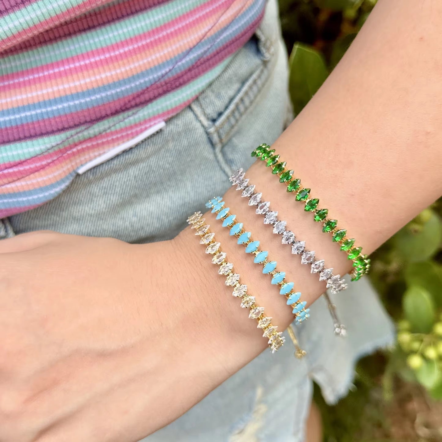 Daisy Green Tennis Bracelet