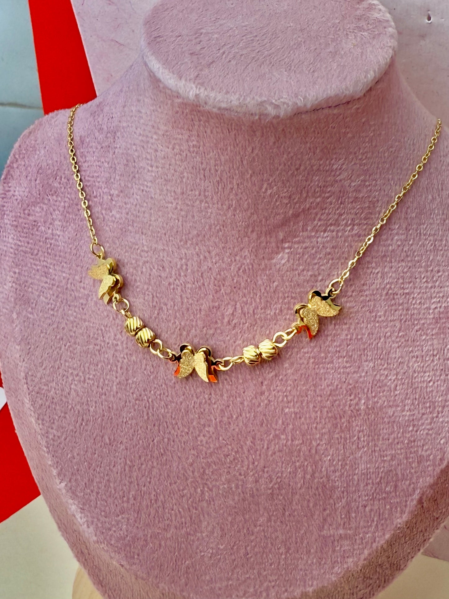Butterfly Charm 18K Gold Plated Pendant Necklace – Waterproof & Anti-Tarnish | Aarina Jewellery
