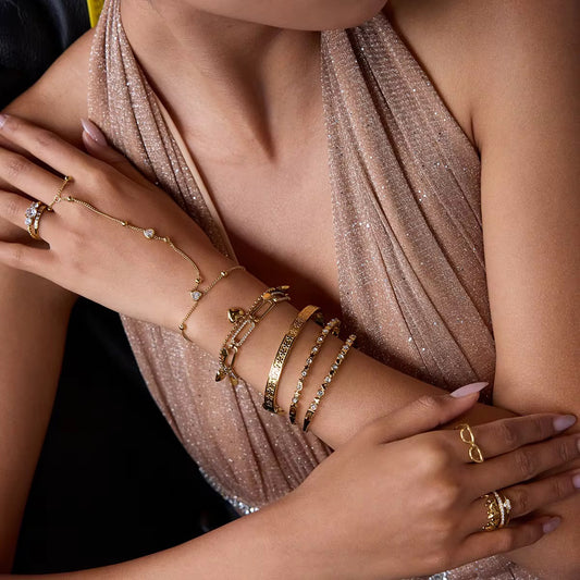 Aarina Heart Charm Hand Harness Bracelet