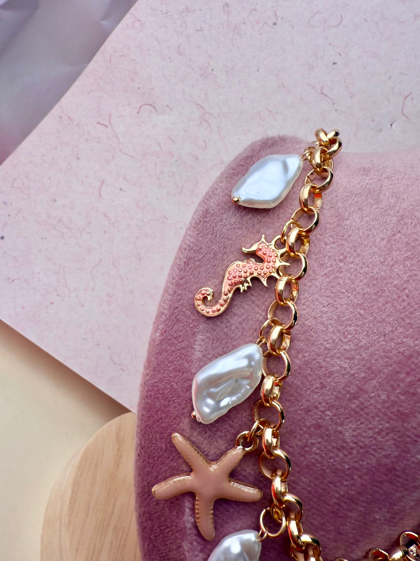 Ocean Treasures 18K Gold Plated Charm Necklace – Waterproof & Anti-Tarnish | Aarina Jewellery