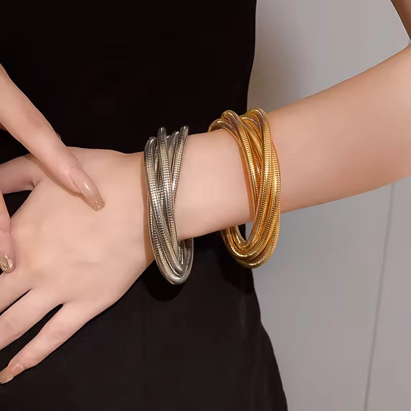 Aarina Jewellery 18k Gold Plated Luxe Coil Bangle