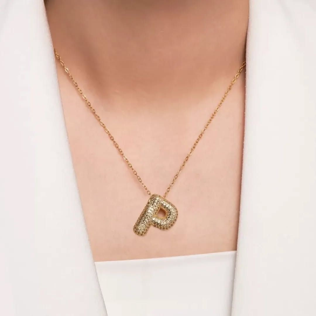 Custom Letter Pendant – 18K Gold Plated, Anti-Tarnish | Aarina Jewellery