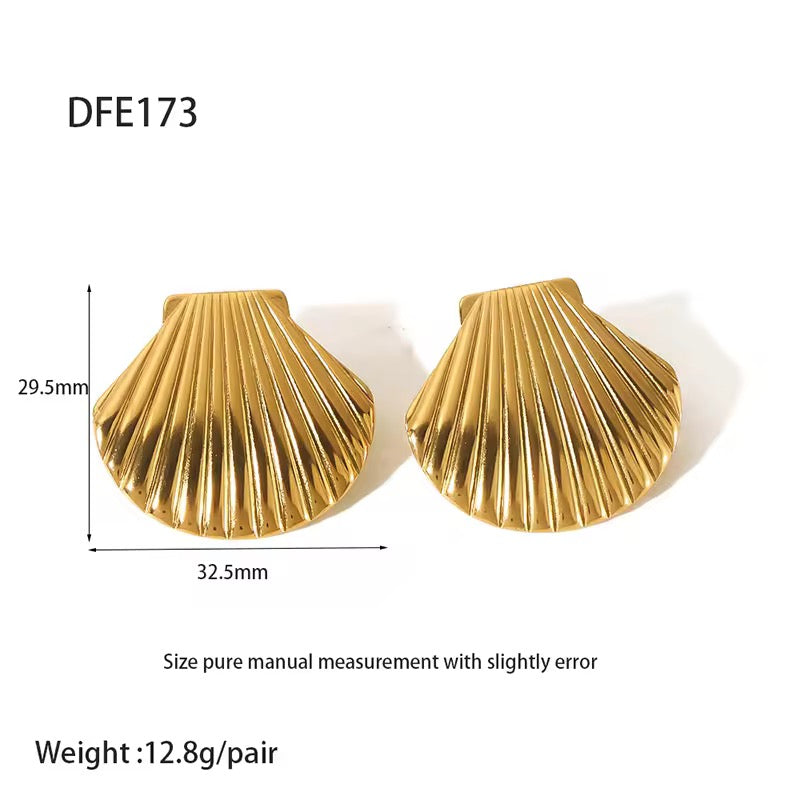 "Aarina Shell charm 18K Gold Plated Statement Earrings – Anti-Tarnish & Waterproof "