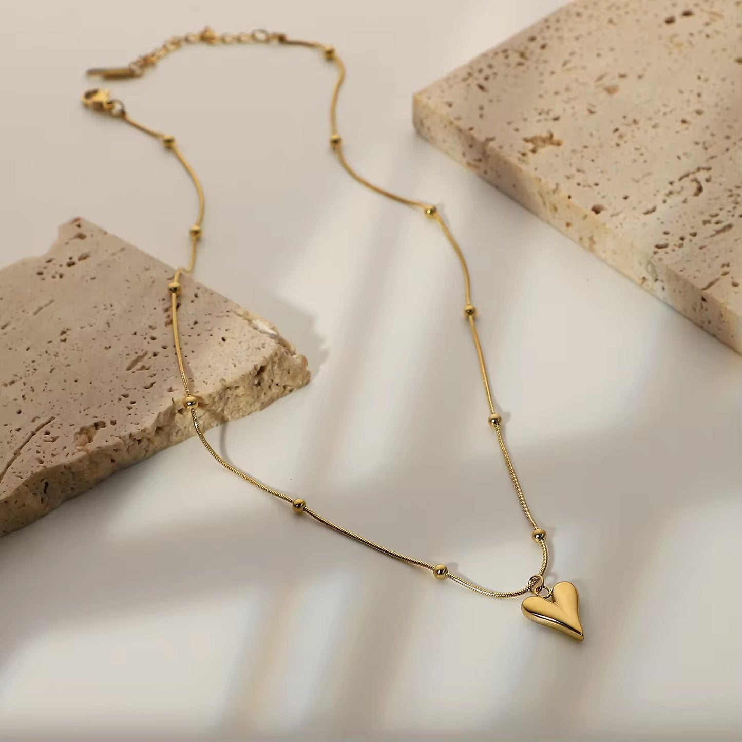 "Golden Embrace 18K Gold Plated Heart Pendant Necklace – Waterproof & Anti-Tarnish | Aarina Jewellery