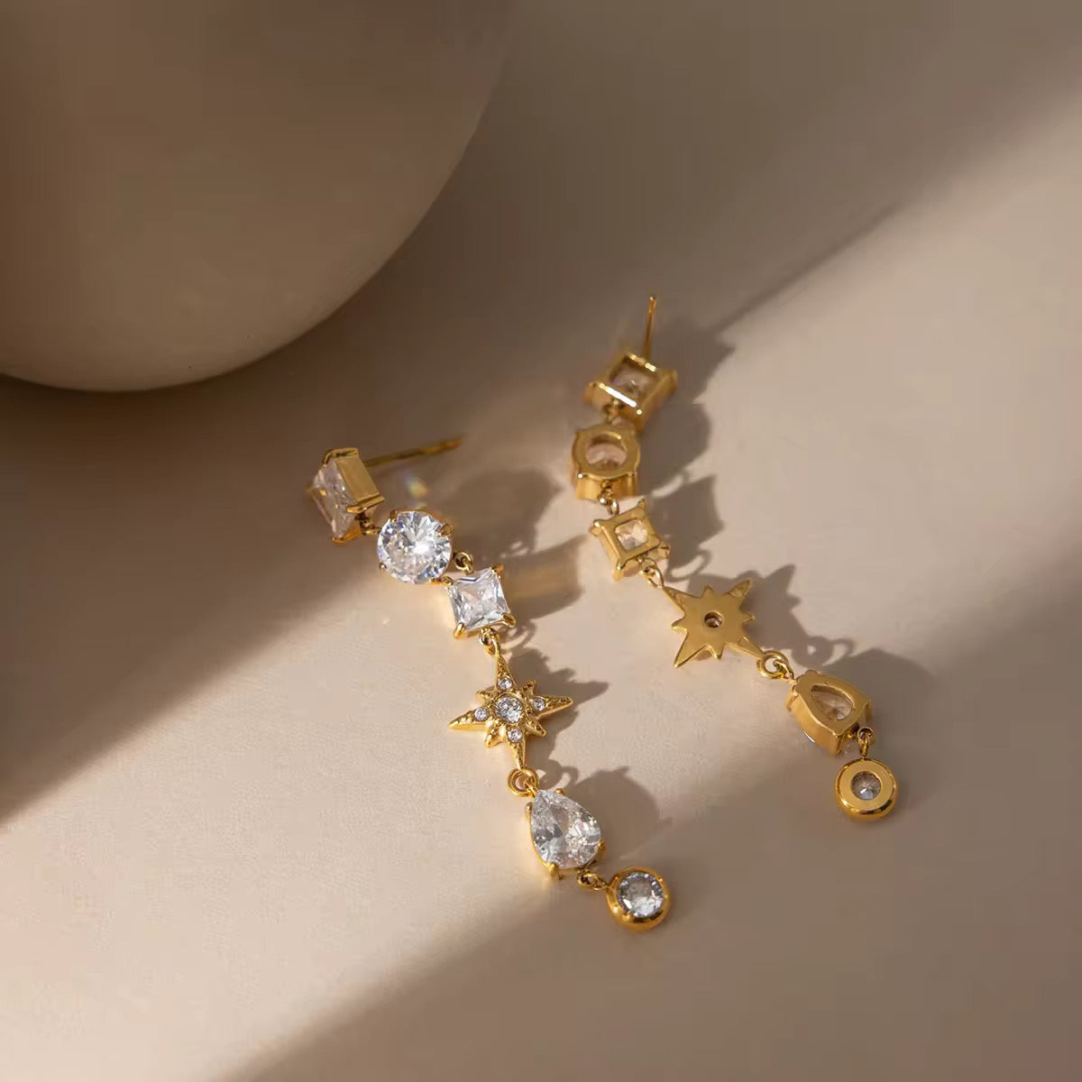 Celestial Mixed-Charm Drop Earrings