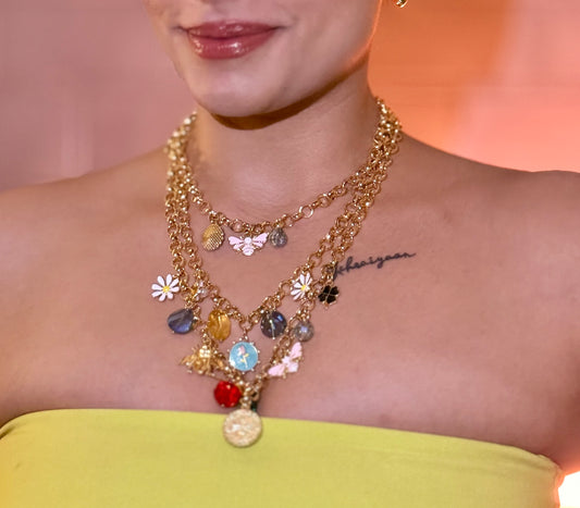 Garden Muse Triple Layer Charm Necklace