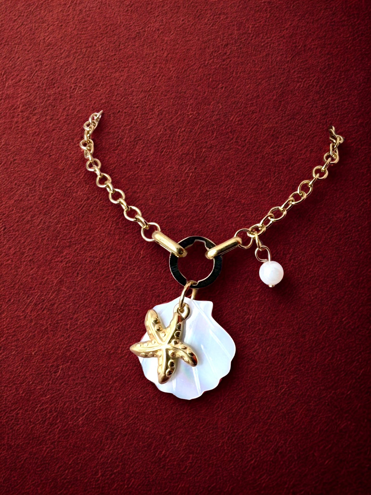 "Aarina Jewellery 18k Gold Plated Ocean Charm Bracelet – Anti-Tarnish & Waterproof "