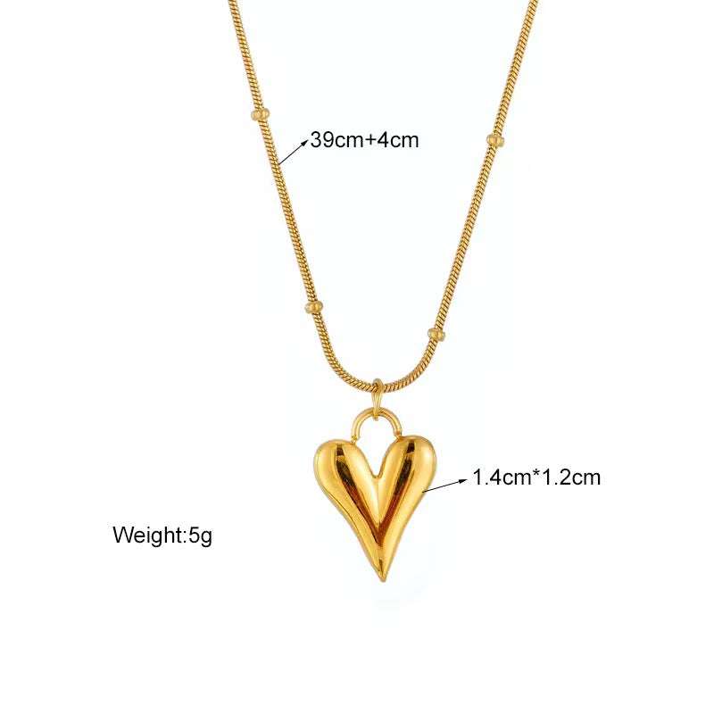 "Golden Embrace 18K Gold Plated Heart Pendant Necklace – Waterproof & Anti-Tarnish | Aarina Jewellery