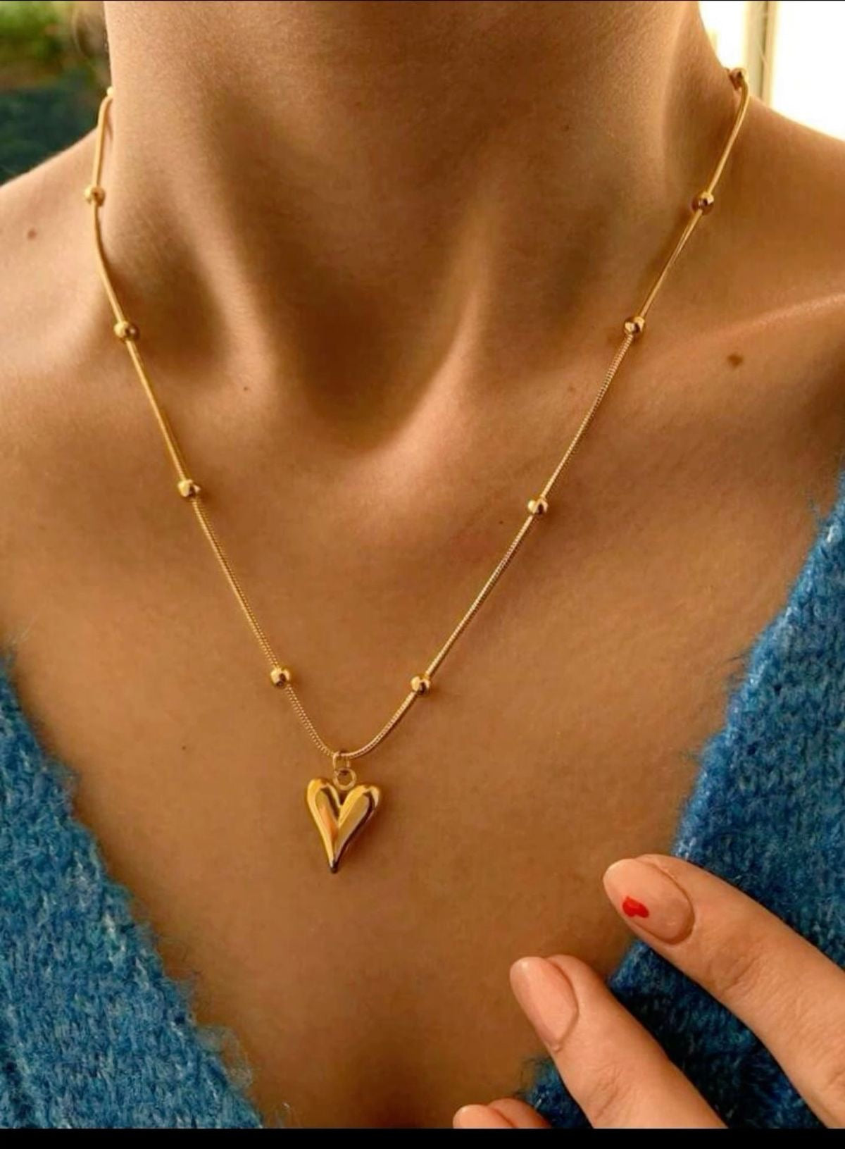 "Golden Embrace 18K Gold Plated Heart Pendant Necklace – Waterproof & Anti-Tarnish | Aarina Jewellery