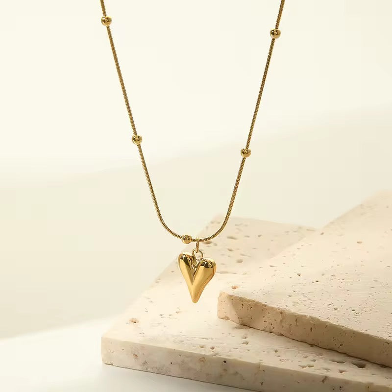 "Golden Embrace 18K Gold Plated Heart Pendant Necklace – Waterproof & Anti-Tarnish | Aarina Jewellery