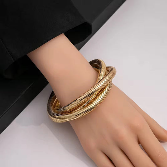 Aarina Jewellery 18k Gold Plated Luxe Coil Bangle