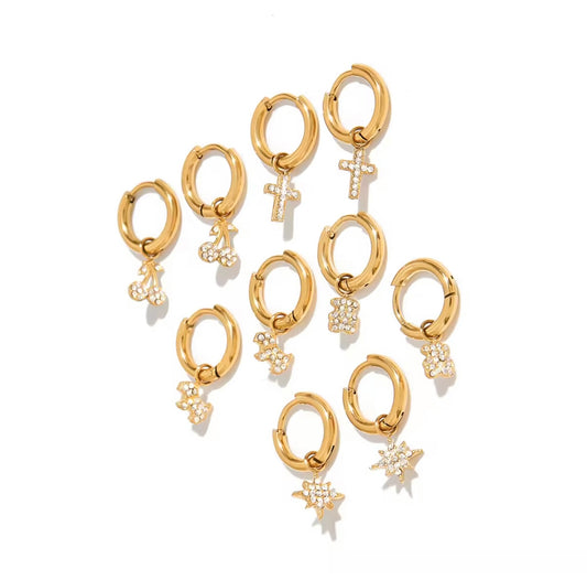 Cherry Sparkle Crystal Huggies