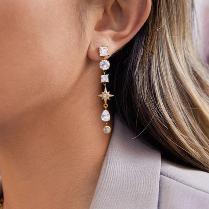 Celestial Mixed-Charm Drop Earrings