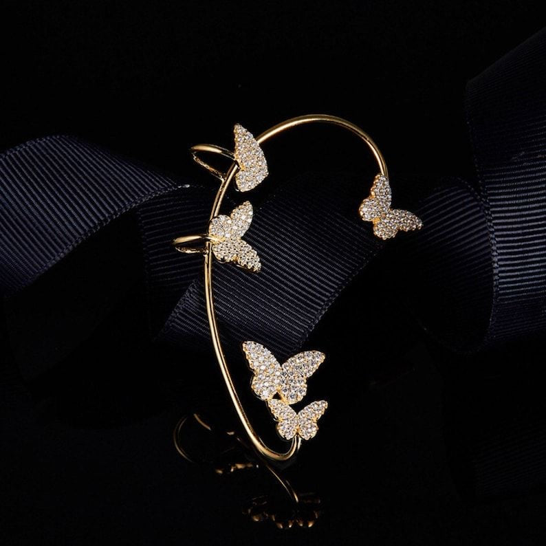 Gold Butterfly Ear Cuffs PAIR