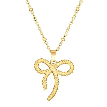 Aarina Jewellery 18K Gold Plated Bow Pendant Necklace – Waterproof & Anti-Tarnish