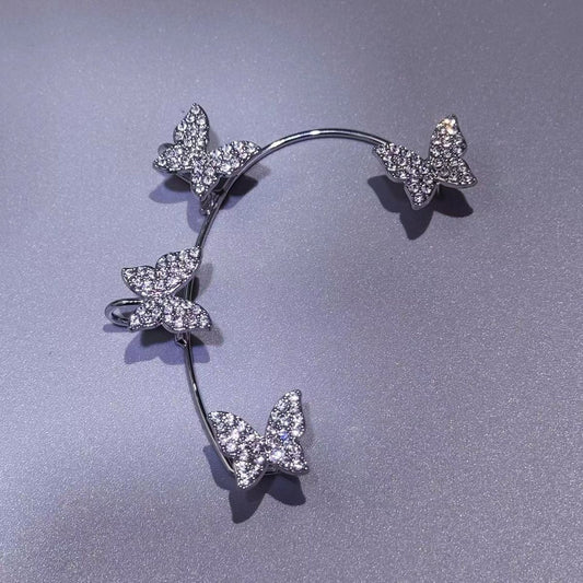 Silver Butterfly Ear Cuffs