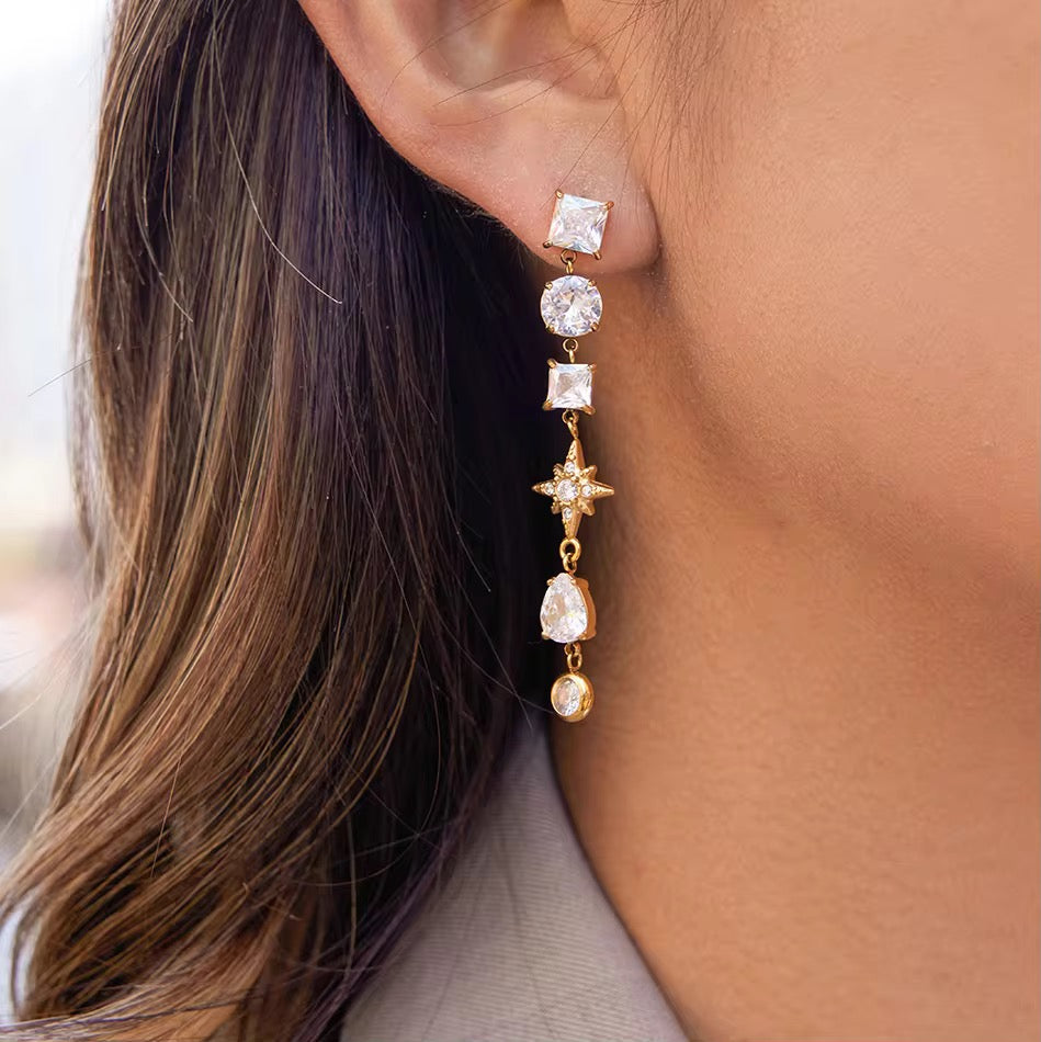 Celestial Mixed-Charm Drop Earrings
