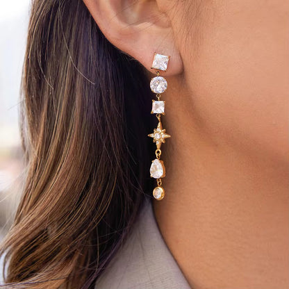 Celestial Mixed-Charm Drop Earrings