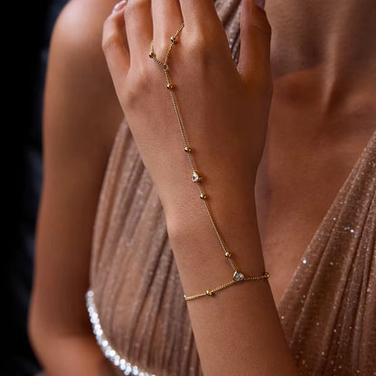 Aarina Heart Charm Hand Harness Bracelet