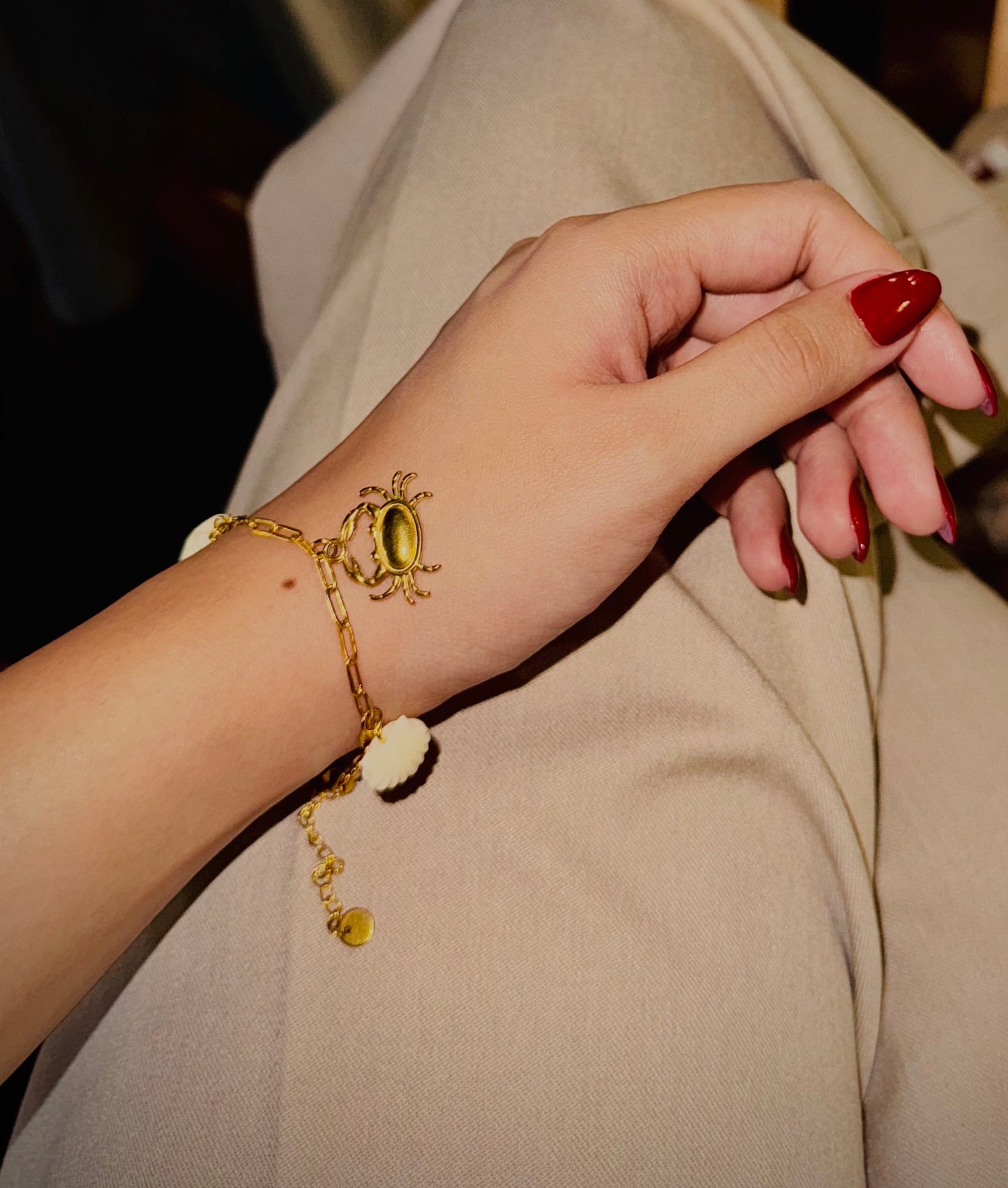 "Aarina Jewellery 18k Gold Plated Coastal Charm Bracelet – Anti-Tarnish & Waterproof "