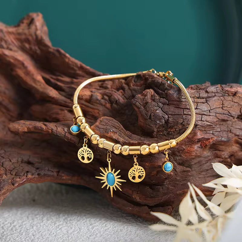 Celestial Turquoise Charm Bracelet
