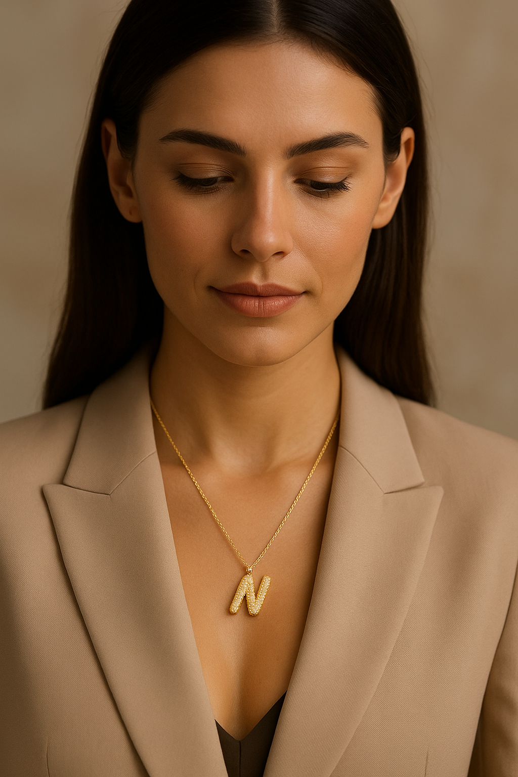 Custom Letter Pendant – 18K Gold Plated, Anti-Tarnish | Aarina Jewellery