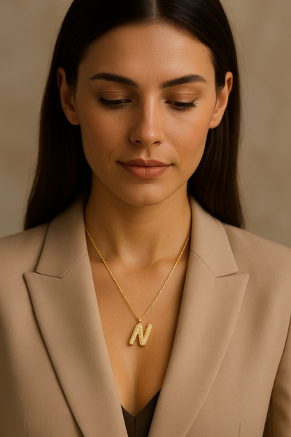 Custom Letter Pendant – 18K Gold Plated, Anti-Tarnish | Aarina Jewellery