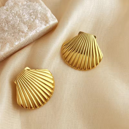 "Aarina Shell charm 18K Gold Plated Statement Earrings – Anti-Tarnish & Waterproof  "