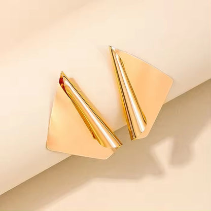Aarina Geometric Luxe 18K Gold Plated Statement Earrings