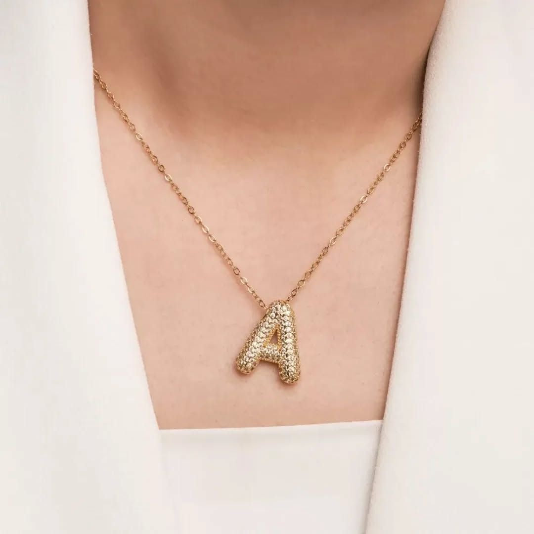 Custom Letter Pendant – 18K Gold Plated, Anti-Tarnish | Aarina Jewellery