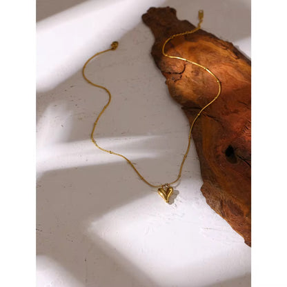 "Golden Embrace 18K Gold Plated Heart Pendant Necklace – Waterproof & Anti-Tarnish | Aarina Jewellery