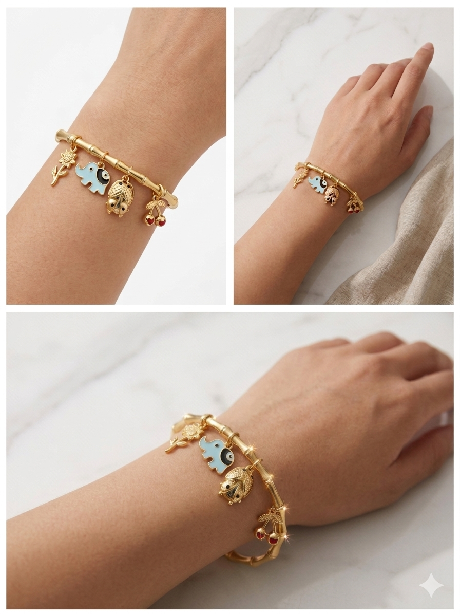 Lucky Bamboo Charm Bracelet