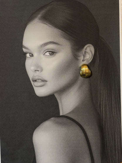" Aarina Aurelia Sculpted Hoops – 18K Gold Plated, Anti-Tarnish & Waterproof "