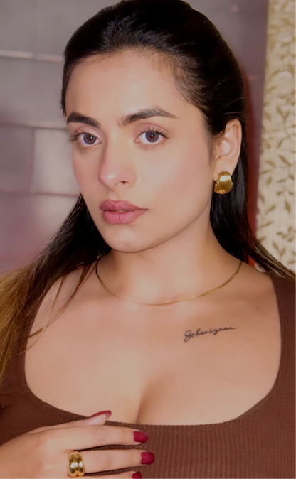 " Aarina Aurelia Sculpted Hoops – 18K Gold Plated, Anti-Tarnish & Waterproof "