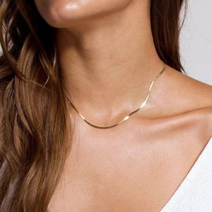 ChainAarina Jewellery 18k Gold Plated 2.5mm Herringbone Chain Necklace
