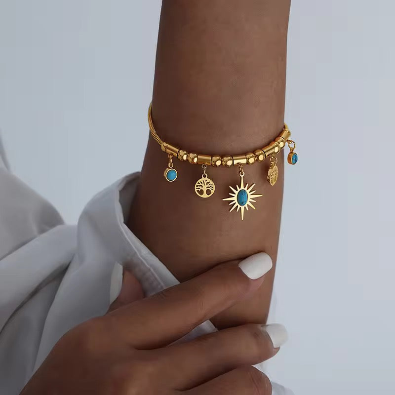 Celestial Turquoise Charm Bracelet