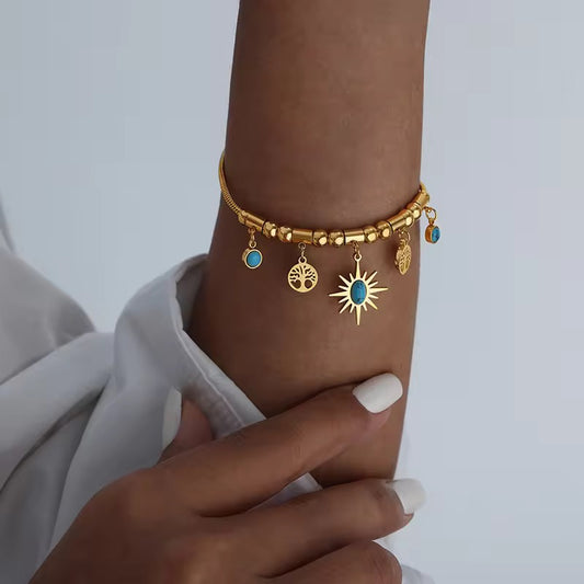 Celestial Turquoise Charm Bracelet