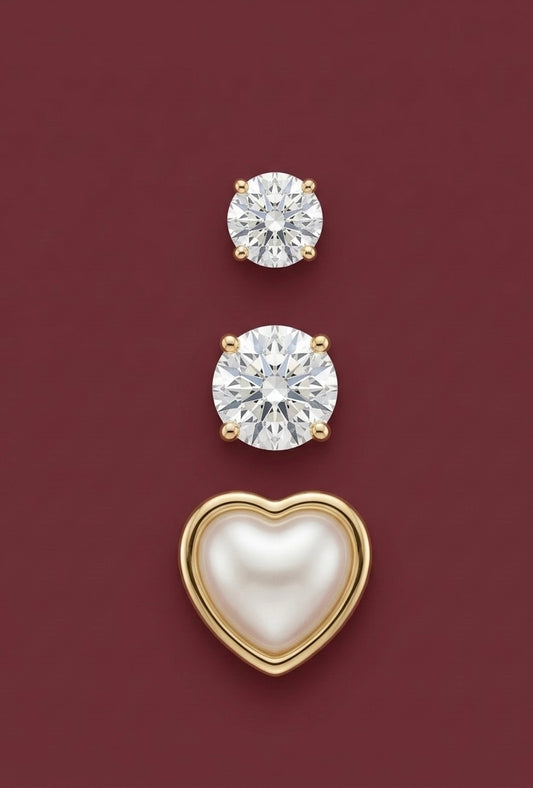 Radiant Pearl Heart Trio (Set of 3)