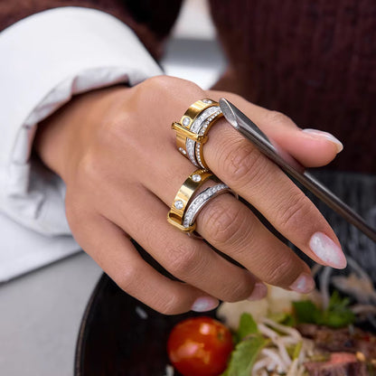 Triple-Layered Mixed Metal Statement Ring