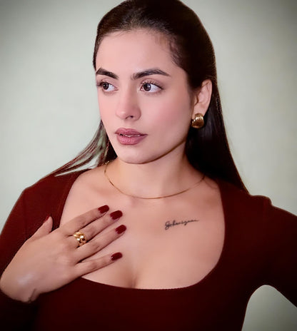 " Aarina Aurelia Sculpted Hoops – 18K Gold Plated, Anti-Tarnish & Waterproof "
