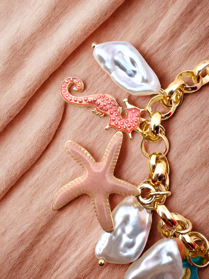 "Aarina Jewellery 18k Gold Plated Sea Treasure Charm Bracelet – Anti-Tarnish & Waterproof "
