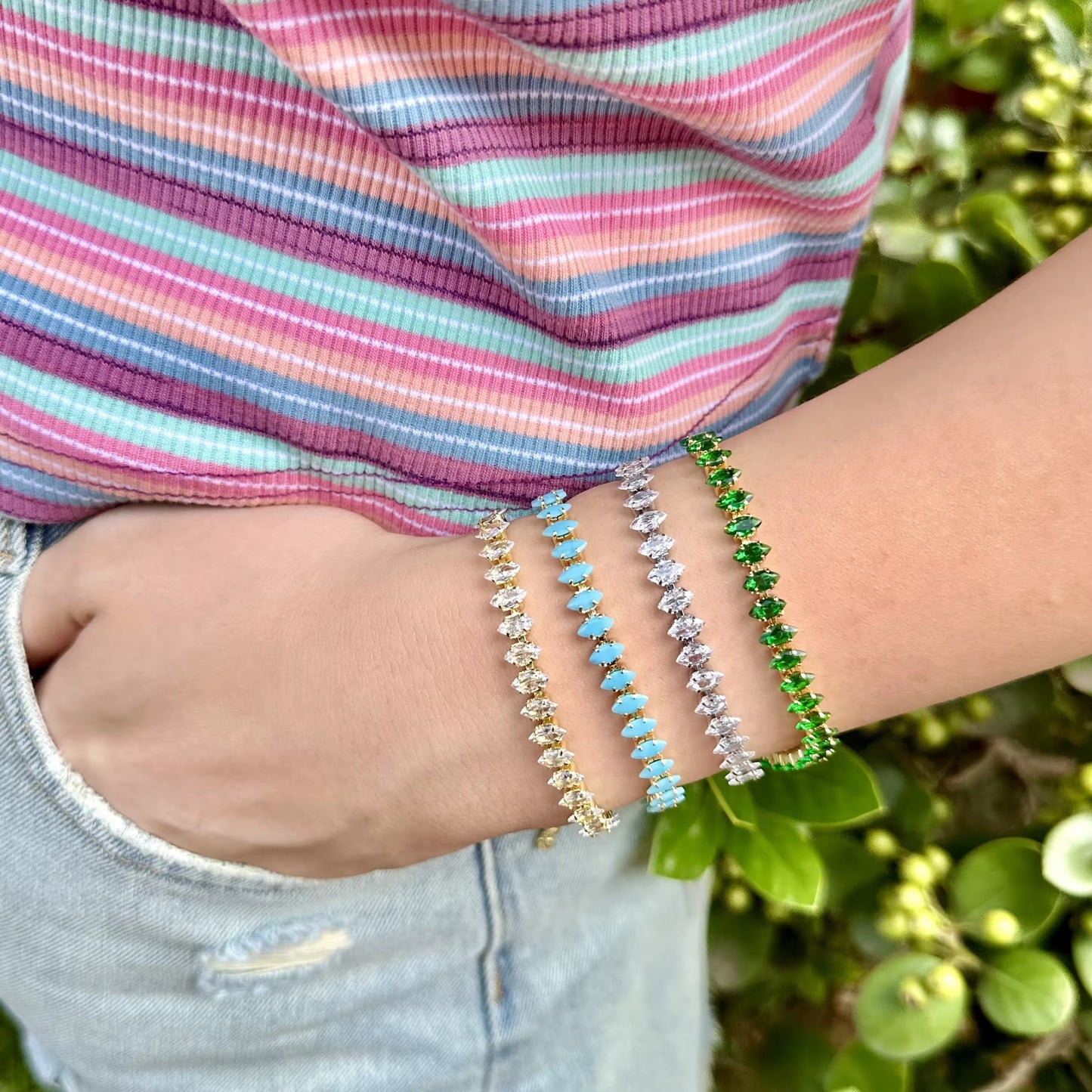 Daisy Green Tennis Bracelet