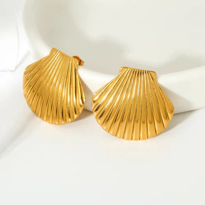 "Aarina Shell charm 18K Gold Plated Statement Earrings – Anti-Tarnish & Waterproof  "