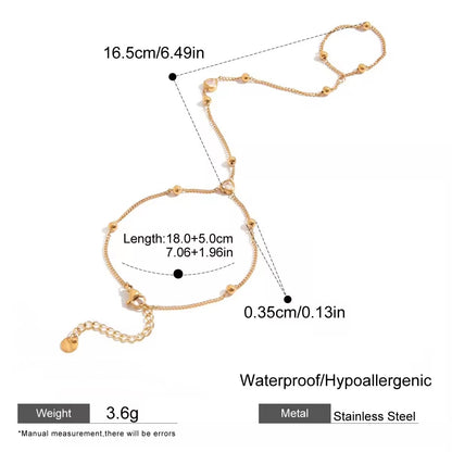 Aarina Heart Charm Hand Harness Bracelet