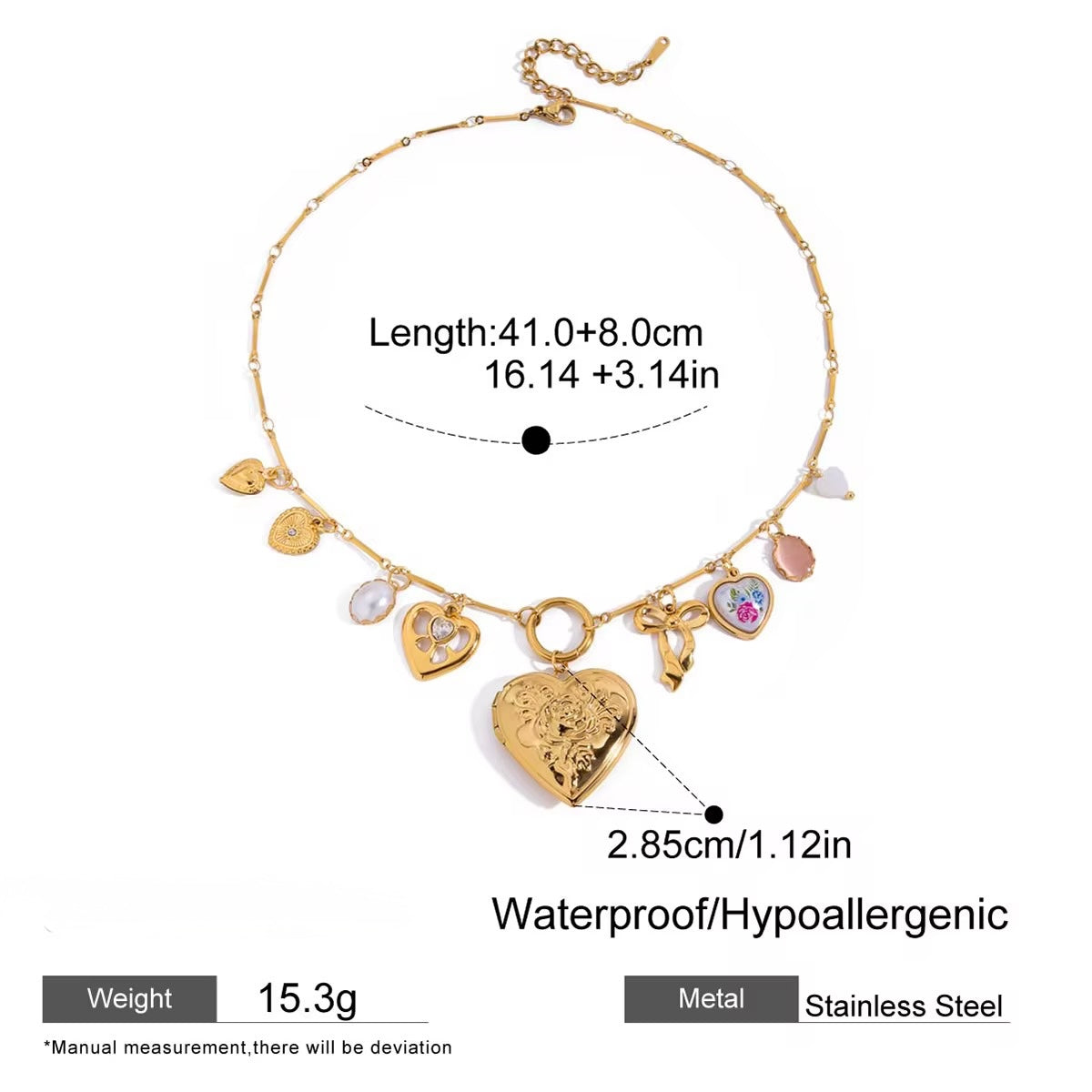 Eternal Charms Locket Necklace Set – 18K Gold Plated