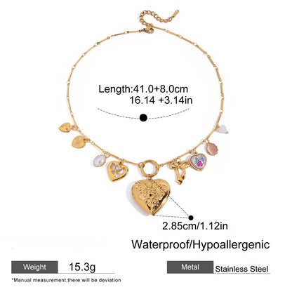 Eternal Charms Locket Necklace Set – 18K Gold Plated