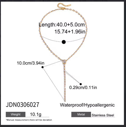 Radiant Baguette Lariat Necklace