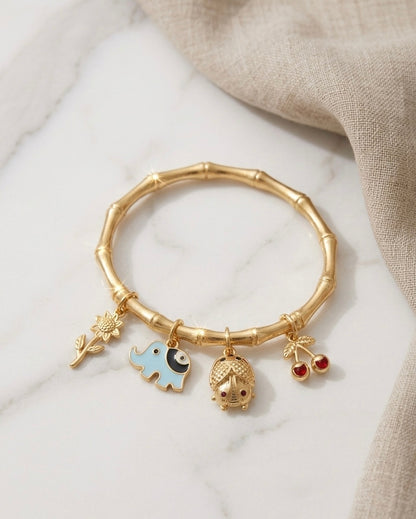 Lucky Bamboo Charm Bracelet